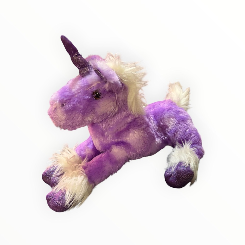 Fiesta Purple Unicorn Plush Stuffed Animal 9.5 Inch Bean Bag Lay Down A69020